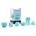 Chessex: Gemini Luminary Pearl Turquoise-White/Blue 7-Set
