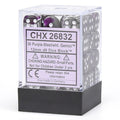 Chessex: Gemini Purple-Steel/White 12mm D6 Dice Block (#26832)