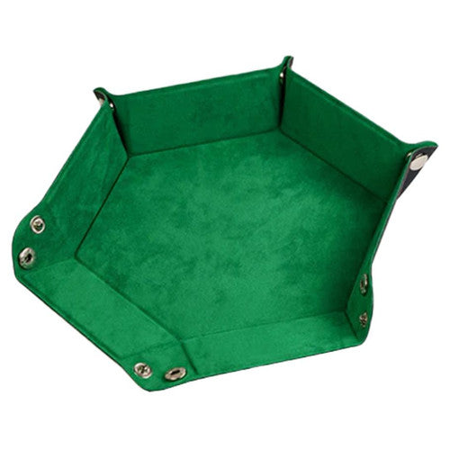 Foam Brain Games: Emerald Hexagonal Folding Leatherette Dice Tray