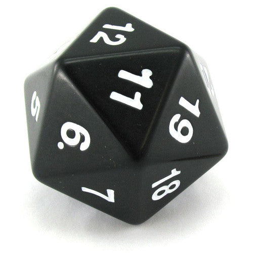 Koplow: 55mm Black with White Countdown D20