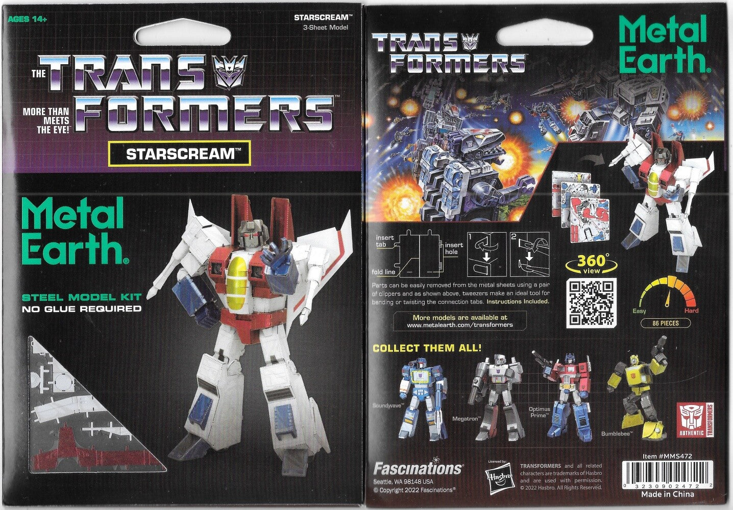 Metal Earth: Transformers - Starscream (In Color)