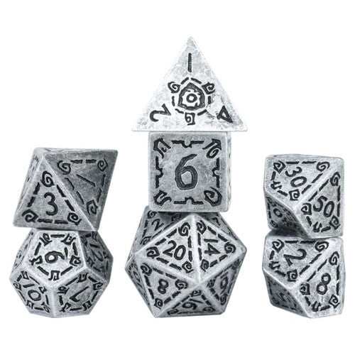 Sirius: Dice - 7-Set Illusory Metal - Silver