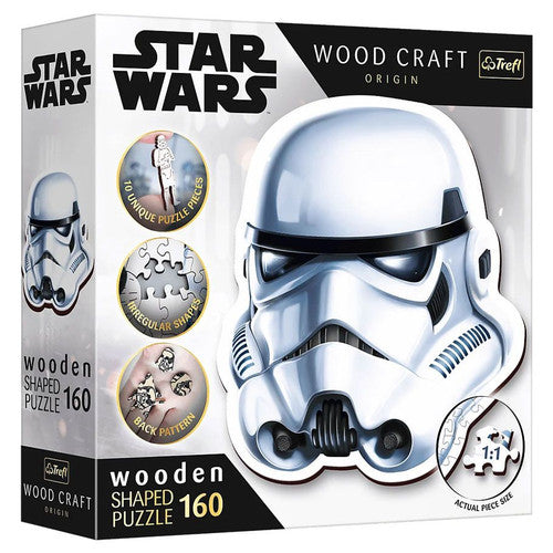 Trefl: Wooden Shaped Puzzle - Star Wars - Stormtrooper Helmet 160-Piece Puzzle